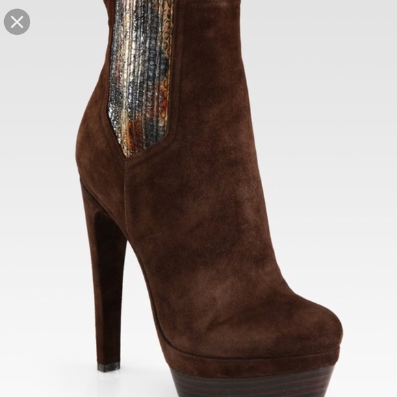 snakeskin platform booties